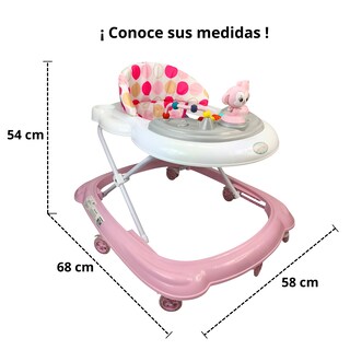 Foto 6 | Andadera Para Bebé Changuito 4 Alturas Con Luz Y Sonido - Rosa