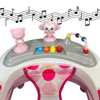 Foto 7 | Andadera Para Bebé Changuito 4 Alturas Con Luz Y Sonido - Rosa