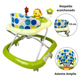 Foto 3 | Andadera Para Bebé Con Luz Sonido Llantas De Gel Diseño León - Verde