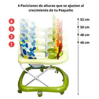 Foto 4 | Andadera Para Bebé Con Luz Sonido Llantas De Gel Diseño León - Verde