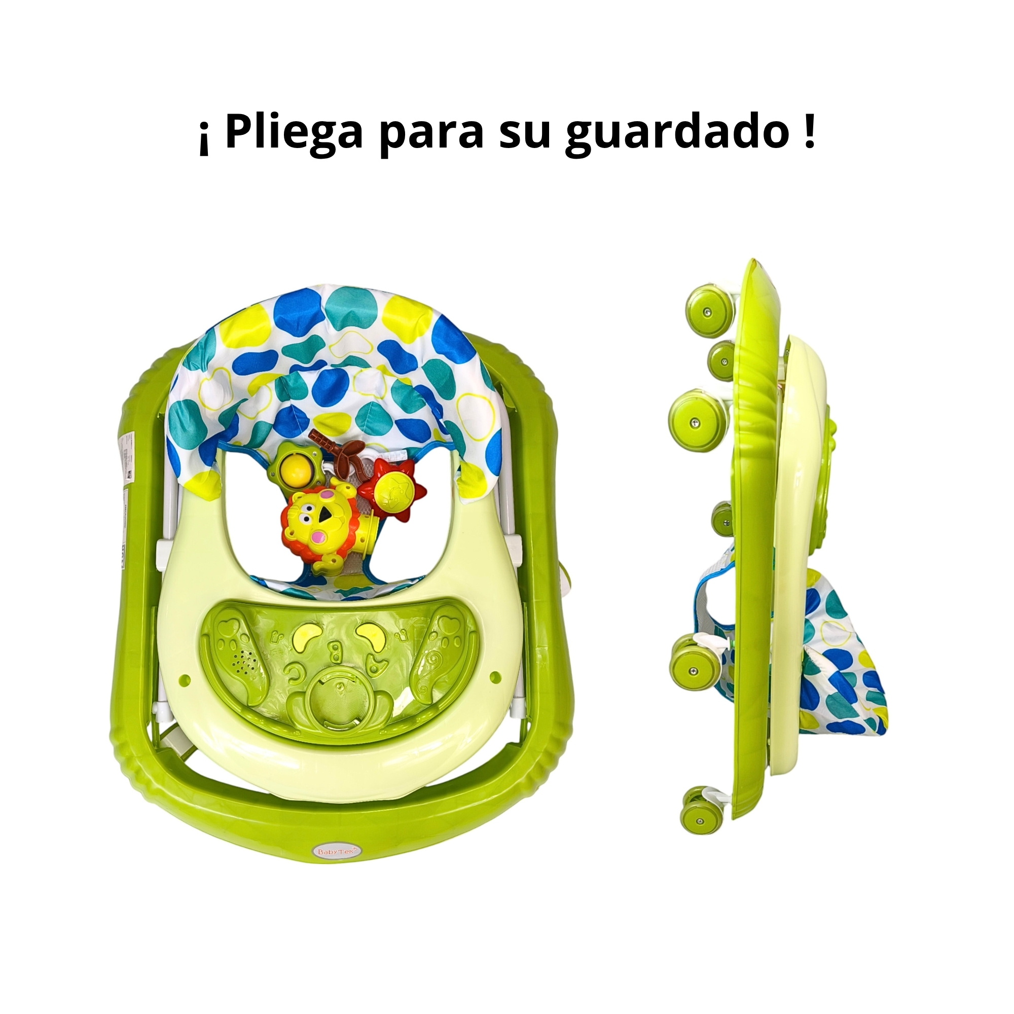 Foto 6 pulgar | Andadera Para Bebé Con Luz Sonido Llantas De Gel Diseño León - Verde