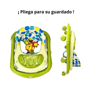 Foto 5 | Andadera Para Bebé Con Luz Sonido Llantas De Gel Diseño León - Verde