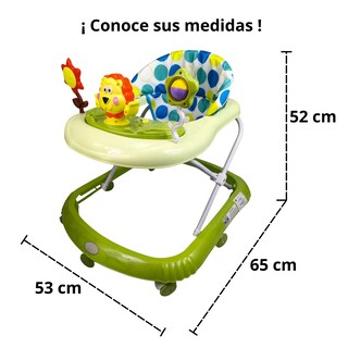 Foto 6 | Andadera Para Bebé Con Luz Sonido Llantas De Gel Diseño León - Verde