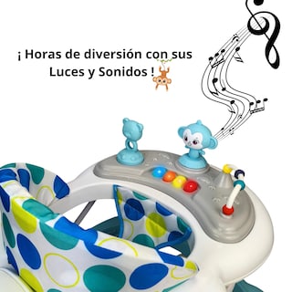 Foto 2 | Andadera Para Bebé Changuito 4 Alturas Con Luz Y Sonido - Azul