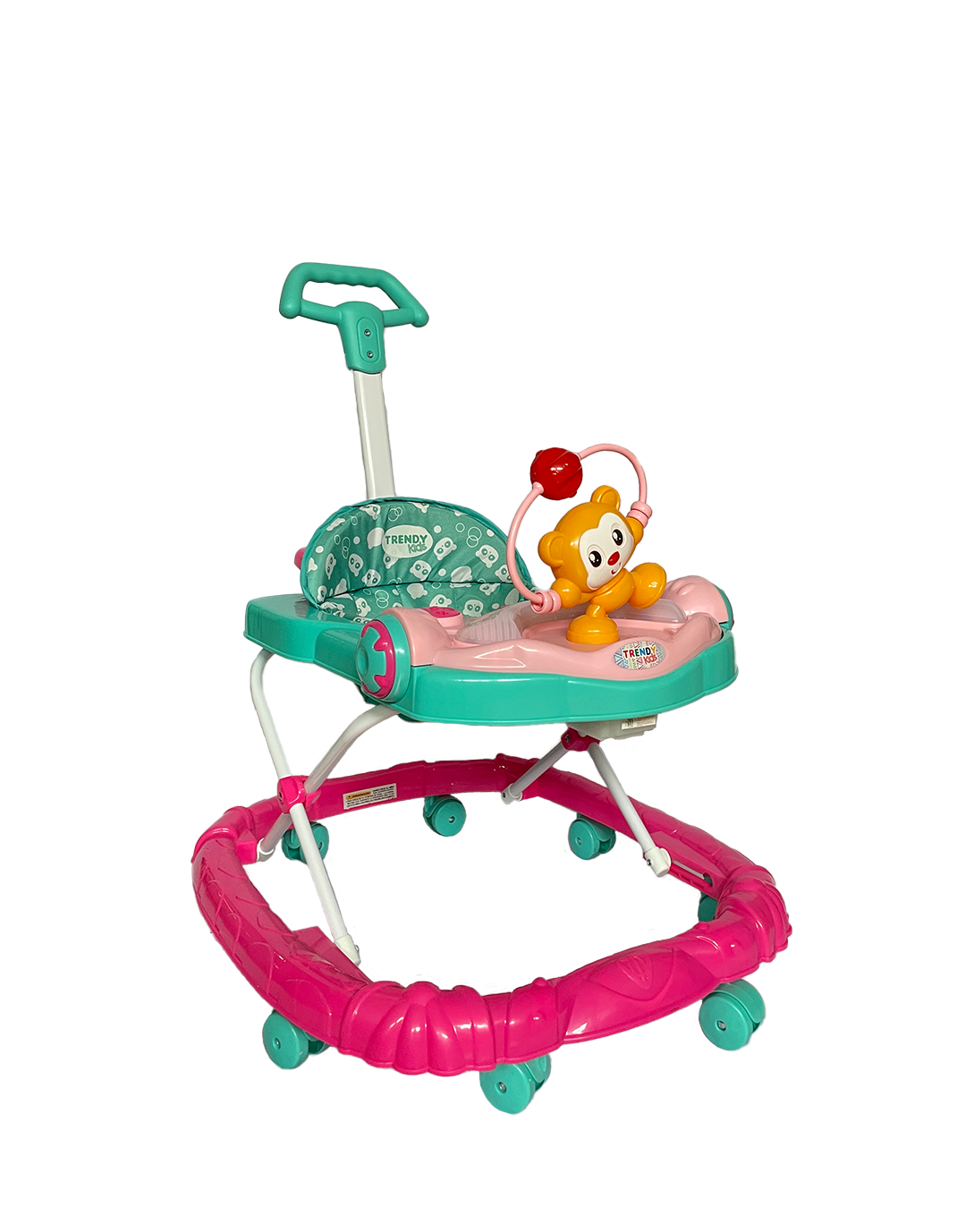 Foto 2 pulgar | Andadera Monky Rosa Trendy Kids Con Charola Musical Y Push