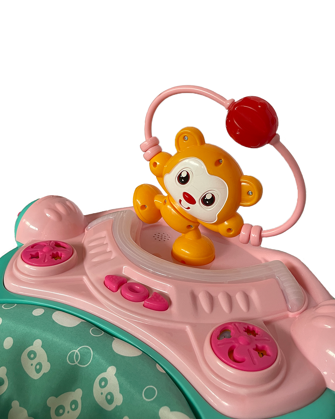 Foto 4 pulgar | Andadera Monky Rosa Trendy Kids Con Charola Musical Y Push