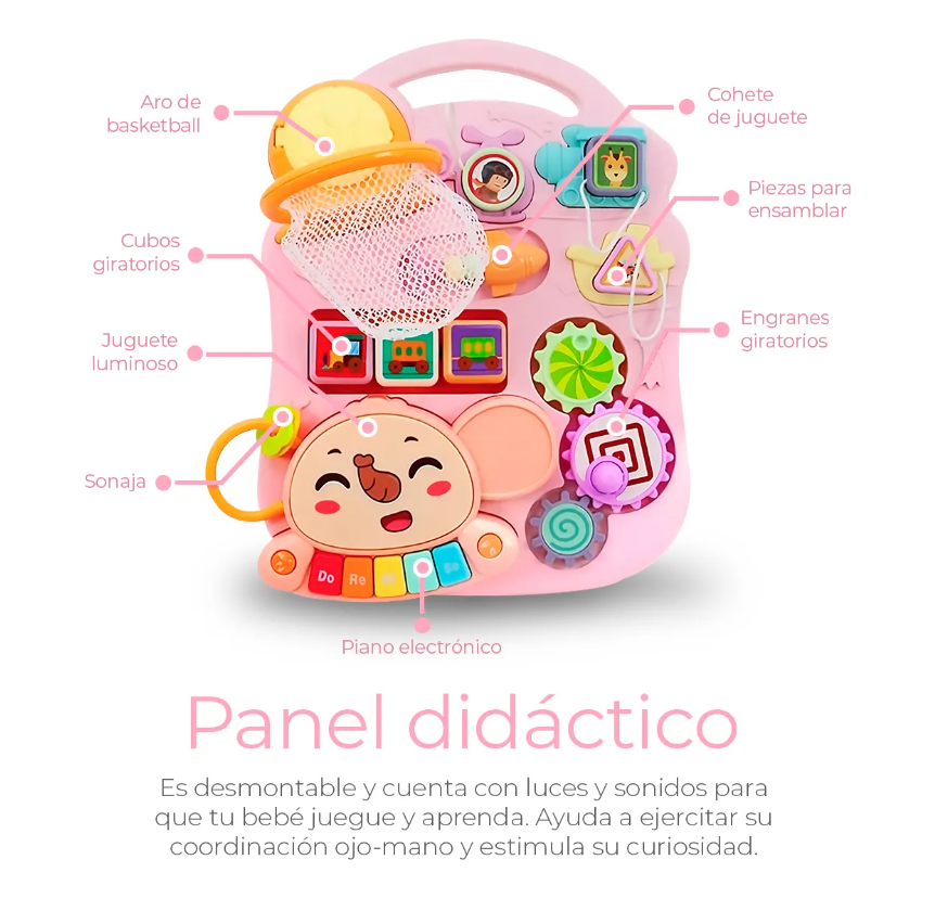 Foto 4 pulgar | Andadera De Bebé 2 En 1 Musical Con Juguetes Niños Portátil