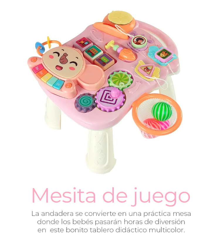 Foto 5 pulgar | Andadera De Bebé 2 En 1 Musical Con Juguetes Niños Portátil