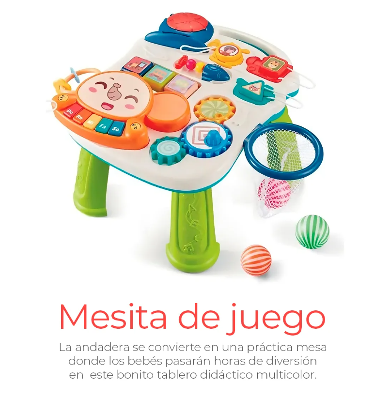 Foto 7 pulgar | Andadera De Bebé 2 En 1 Musical Con Juguetes Niños Portátil