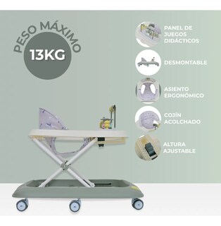 Foto 3 | Andadera Para Bebé Aeiou A003 Tablero Juguete De Helicóptero Verde