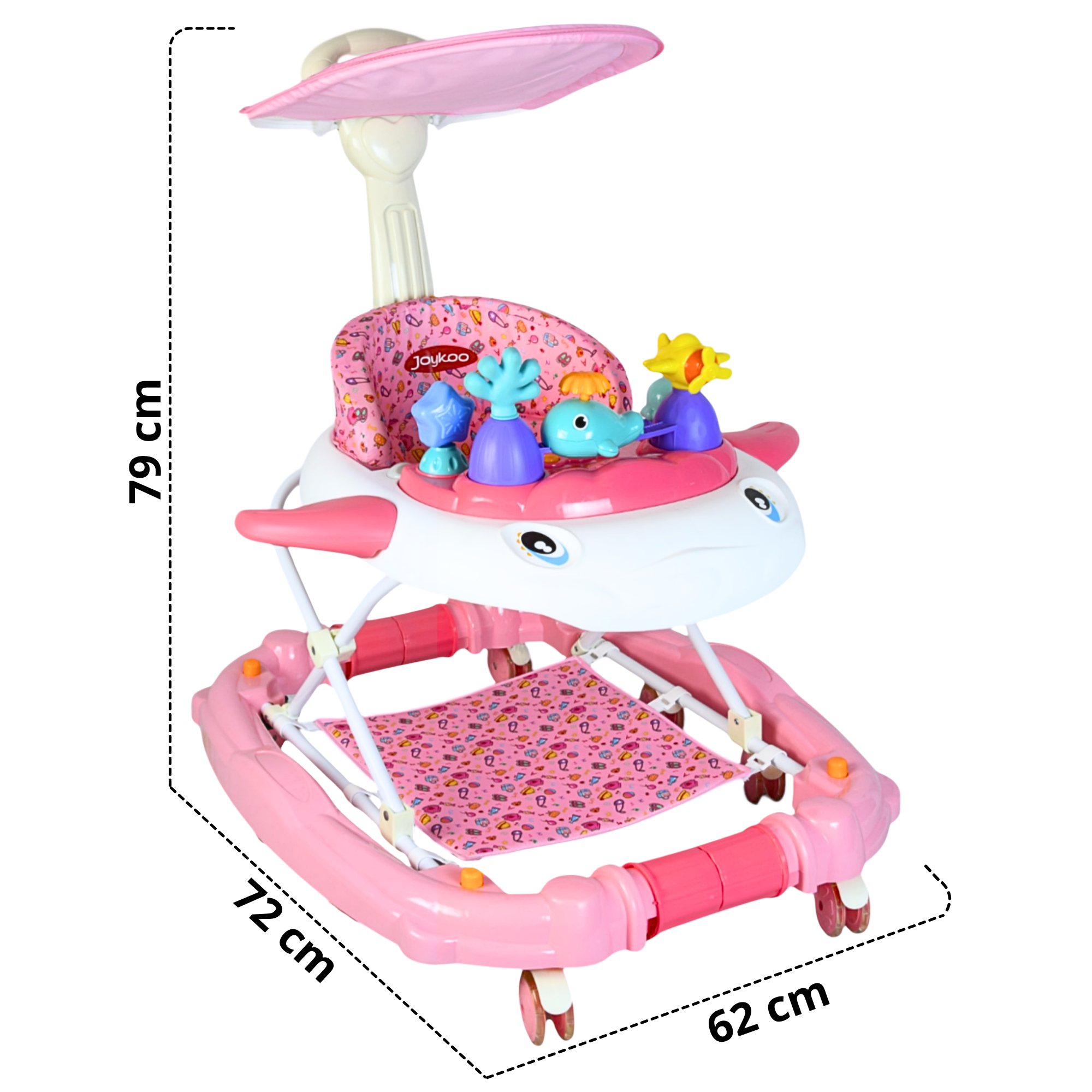 Foto 5 pulgar | Andadera Para Bebé Mecedora Con Luces Bastón Dirigle Altura Ajustable Ruedas De Goma Apta Desde 6 Meses O Hasta 12