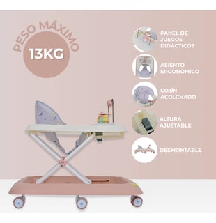 Foto 3 | Andadera Para Bebé Aeiou A003 Tablero Juguete De Helicóptero Rosa