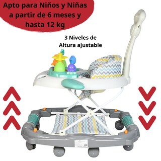 Foto 5 | Andadera Para Bebé Mecedora Con Luces Bastón Dirigle Altura Ajustable Ruedas De Goma Apta Desde 6 Meses O Hasta 12