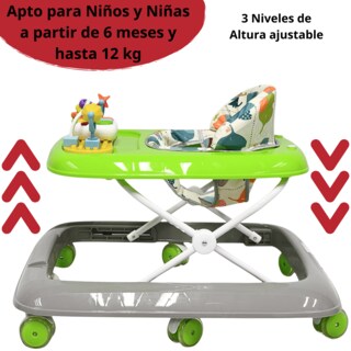 Foto 3 | Andadera Para Bebé Luz Sonido Juguetes Interactivos Altura Ajustable Plegable Rueda De Goma Apta Desde 6 Meses