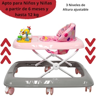 Foto 3 | Andadera Para Bebé Luz Sonido Juguetes Interactivos Altura Ajustable Plegable Rueda De Goma Apta Desde 6 Meses