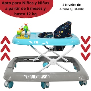 Foto 3 | Andadera Para Bebé Luz Sonido Juguetes Interactivos Altura Ajustable Plegable Rueda De Goma Apta Desde 6 Meses