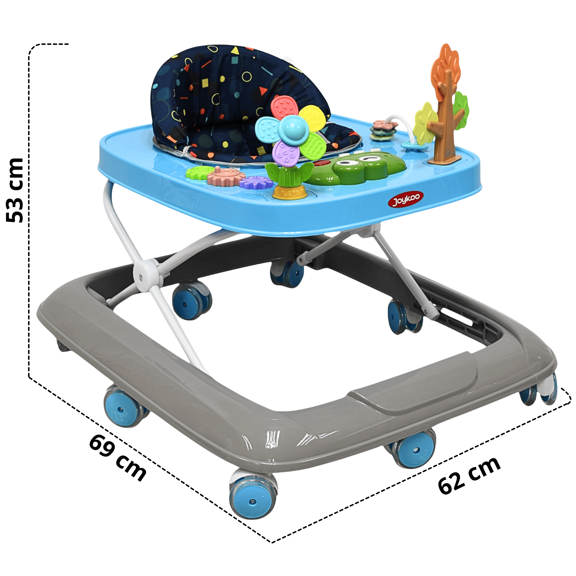 Foto 5 pulgar | Andadera Para Bebé Coco Luz Y Sonido Altura Ajustable Plegable Ruedas De Goma Apta Desde 6 Meses - Azul