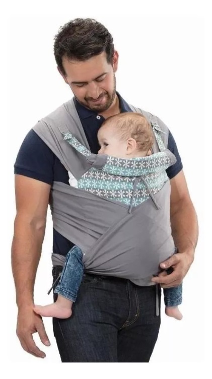 Cangurera Bebe Evenflo Close To Heart Ergonomica 2 Posiciones Gris Claro