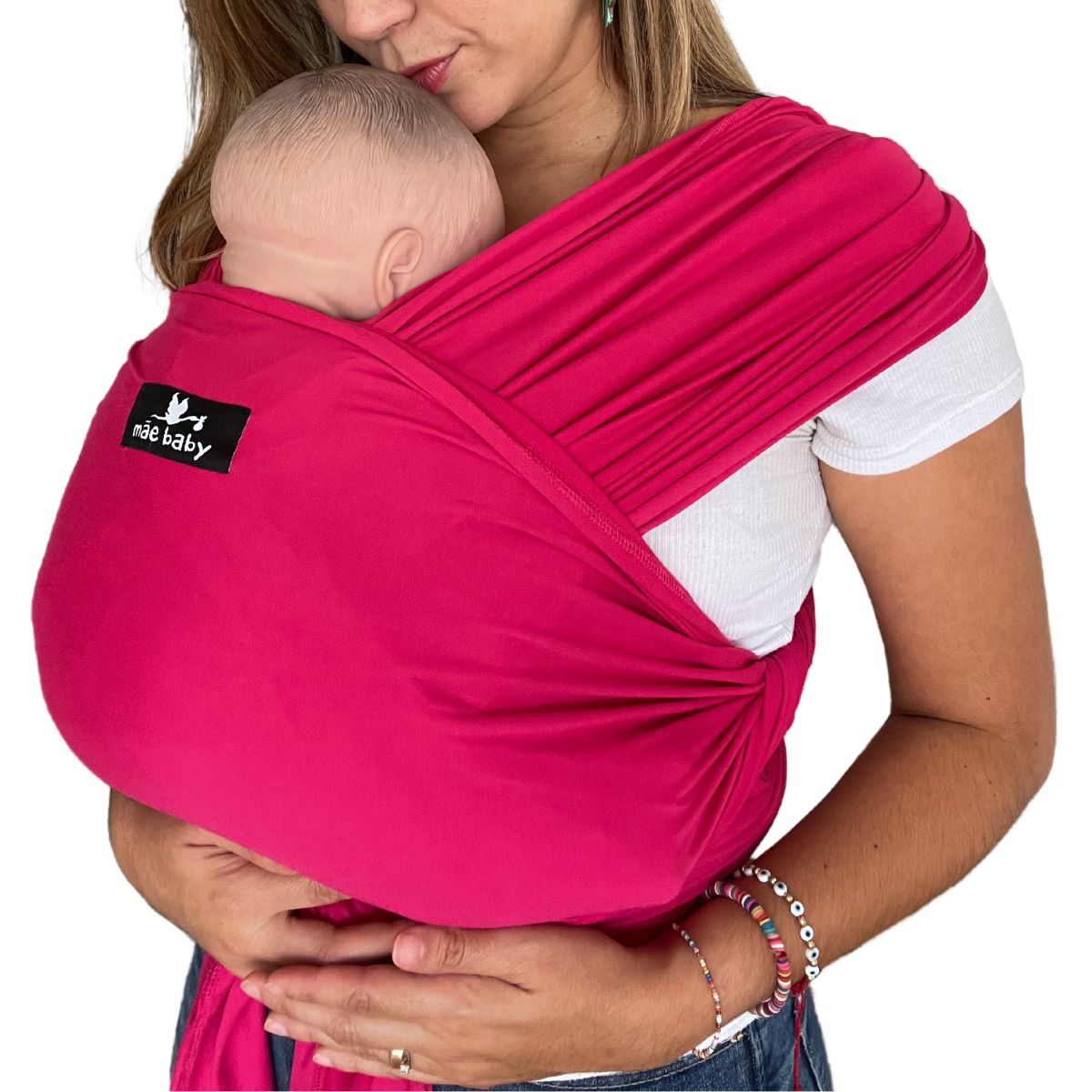 Foto 2 pulgar | Fular Ergonómico Suave Bebé Y Recién Nacido Mãe Baby Portabebé (fucsia) Hasta 10kg Hecho 100% En México