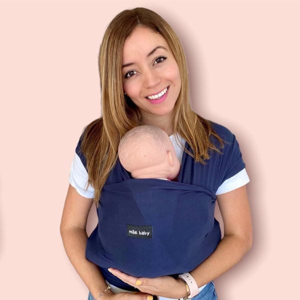 Foto 3 pulgar | Fular Ergonómico Suave Bebé Y Recién Nacido Mãe Baby Portabebé (azul Marino) Hasta 10kg Hecho 100% En México