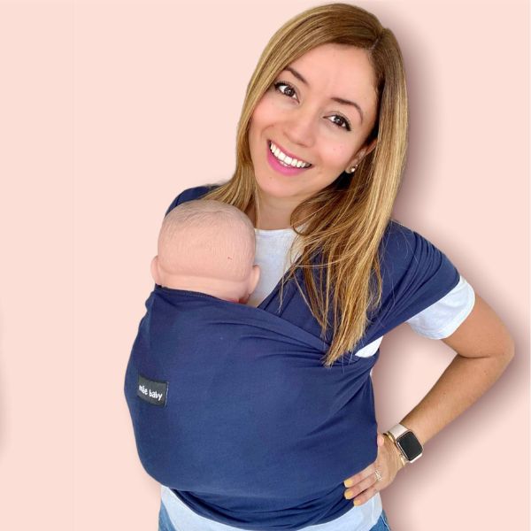 Foto 4 pulgar | Fular Ergonómico Suave Bebé Y Recién Nacido Mãe Baby Portabebé (azul Marino) Hasta 10kg Hecho 100% En México