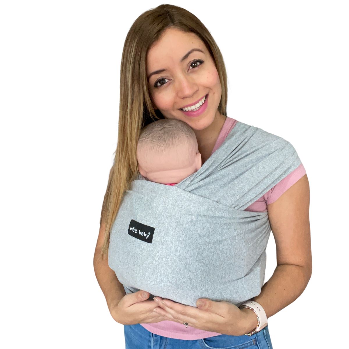 Foto 6 pulgar | Fular Ergonómico Suave Bebé Y Recién Nacido Mãe Baby Portabebé (gris Plata) Hasta 10kg Hecho 100% En México