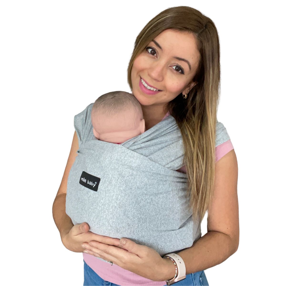 Foto 7 pulgar | Fular Ergonómico Suave Bebé Y Recién Nacido Mãe Baby Portabebé (gris Plata) Hasta 10kg Hecho 100% En México