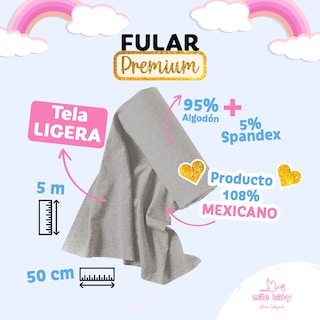 Foto 4 | Fular para Bebé Mae Baby Algodón Premium Fresco Gris Plateado Hasta 10 kg