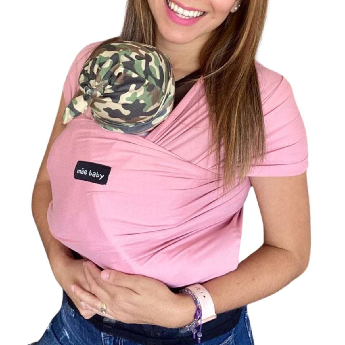 Foto 6 pulgar | Fular Ergonómico Suave para Bebés hasta 10kg Rosa Palo