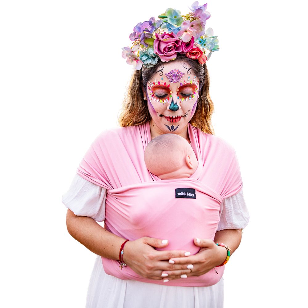 Foto 7 pulgar | Fular Ergonómico Suave para Bebés hasta 10kg Rosa Palo