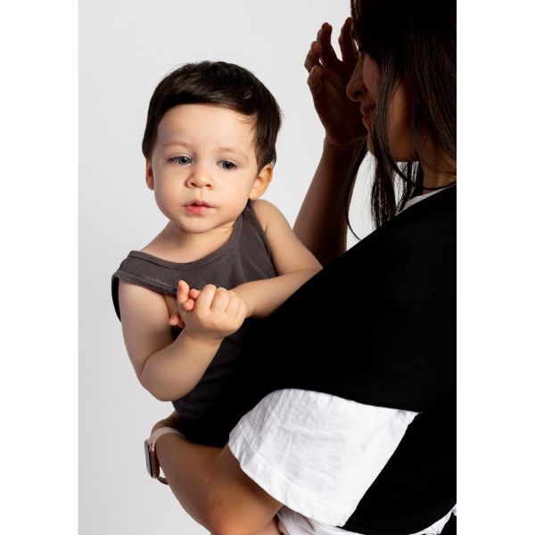 Foto 4 pulgar | Fular Ergonómico Suave para Bebés 10kg Mãe Baby Negro