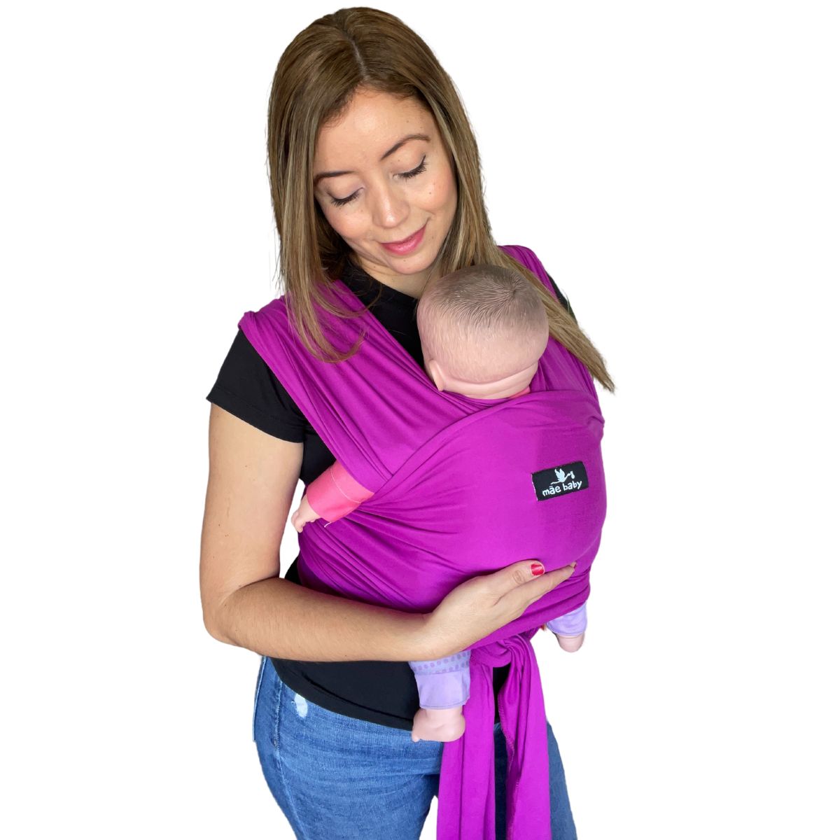 Foto 2 pulgar | Fular Ergonómico Suave para Bebés Mãe Baby Portabebé Mulberry