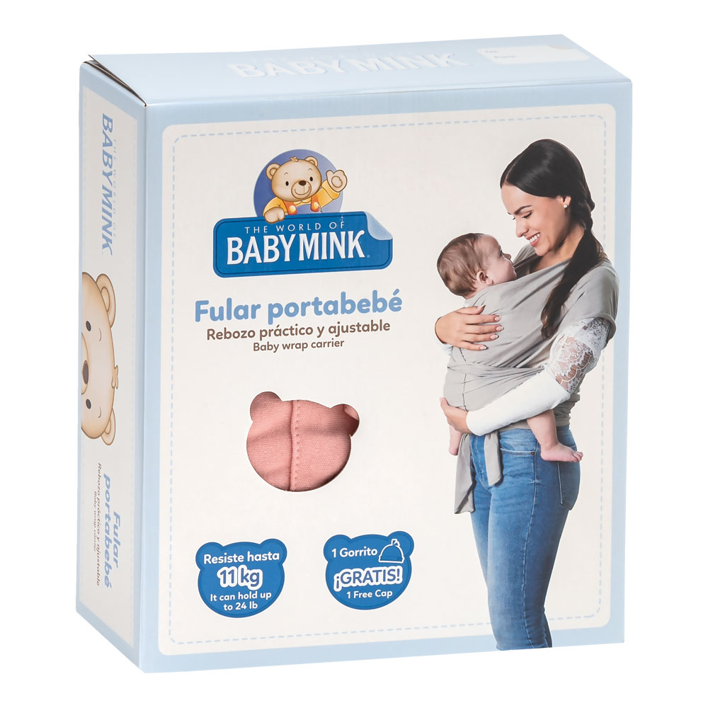 Foto 1 | Fular Portabebé Baby Mink Bm07e Rosa (soporta Hasta 11kgs)