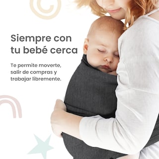 Foto 3 | Fular O Cangurera Para Bebé Nap 100% Algodón Con Spandex - Negro