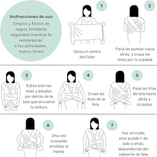 Foto 7 | Fular O Cangurera Para Bebé Nap 100% Algodón Con Spandex - Negro