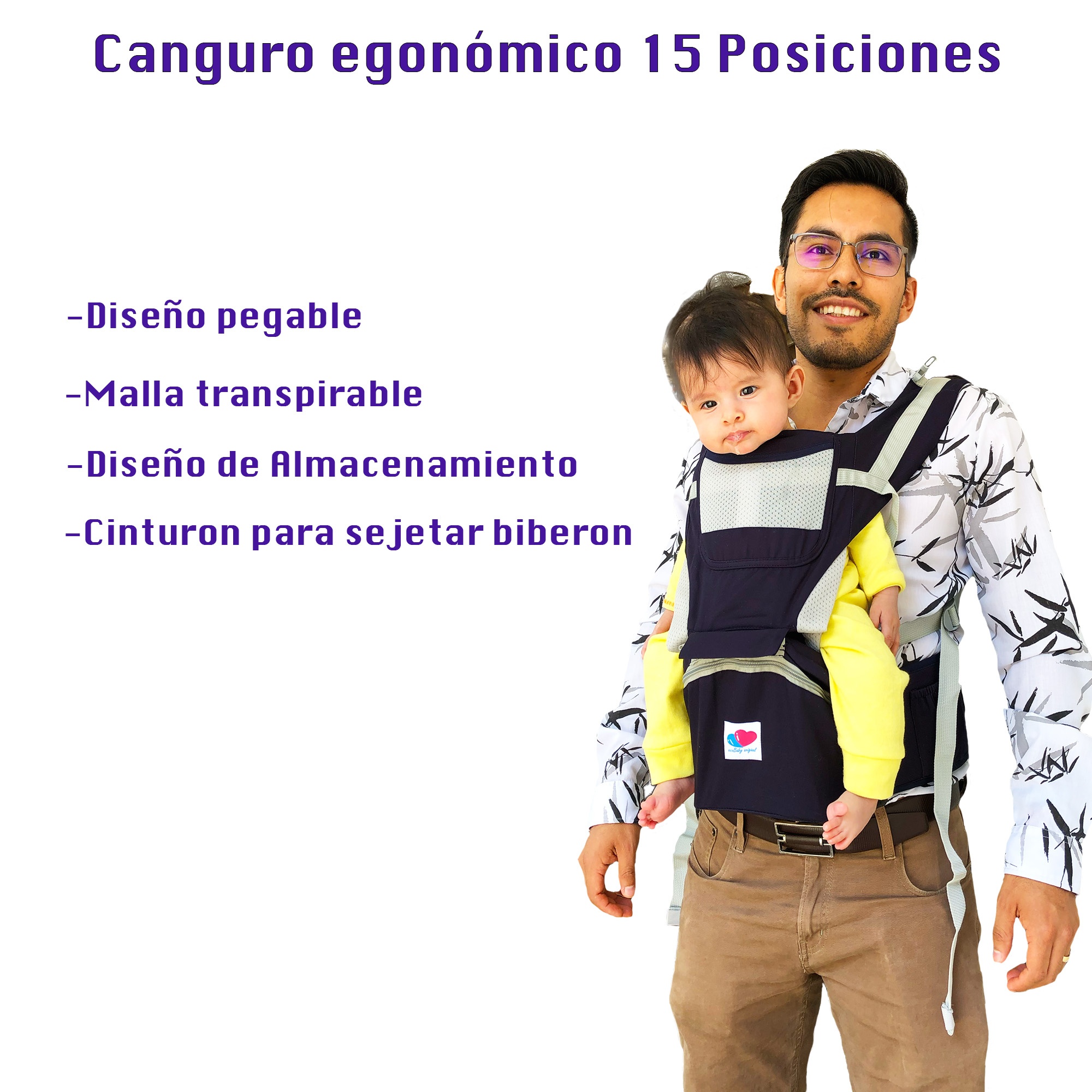 Foto 2 | Cangurera Ergonomica Para Bebés 15 Posiciones Ecobaby Original