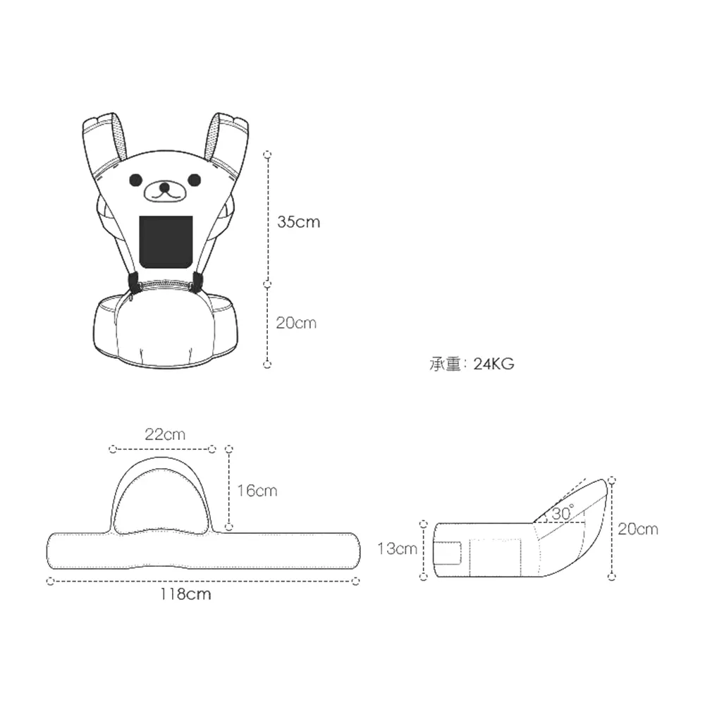 Foto 5 | Cangurera Ergonómica para Bebés 5 Posiciones Ecobaby Original Osito