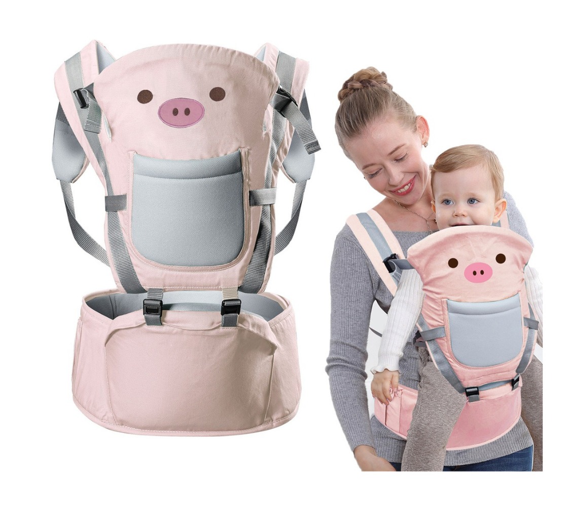 Cangurera Ergonómica para Bebés 5 Posiciones Ecobaby Original Big Pink