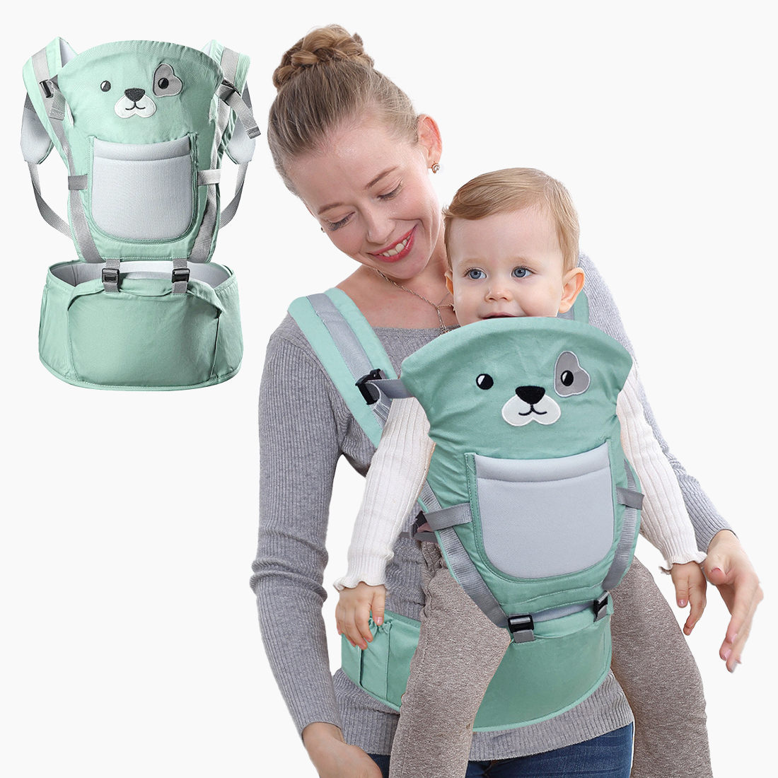 Cangurera Ergonómica Para Bebés 5 Posiciones Ecobaby Original Dog