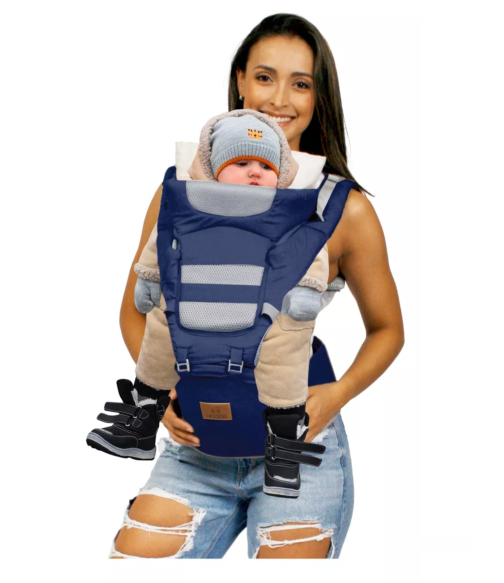 Foto 3 pulgar | Mochila Cangurera de Bebé Porta Bebes Ergonómica Multifuncional Azul