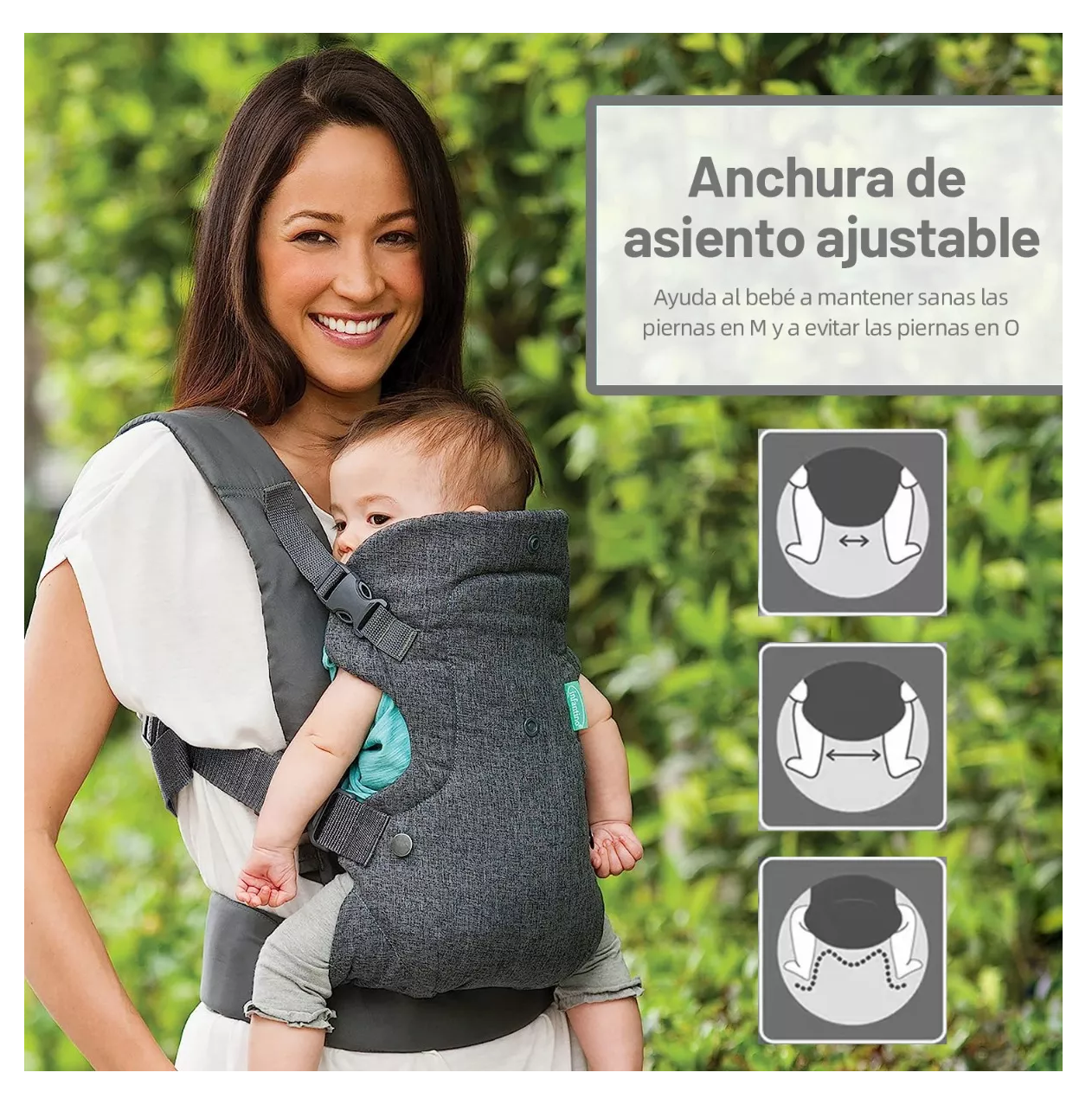 Foto 6 pulgar | Canguro Para Bebé Portabebés Mochila Ergonomica 4 En 1 Gris