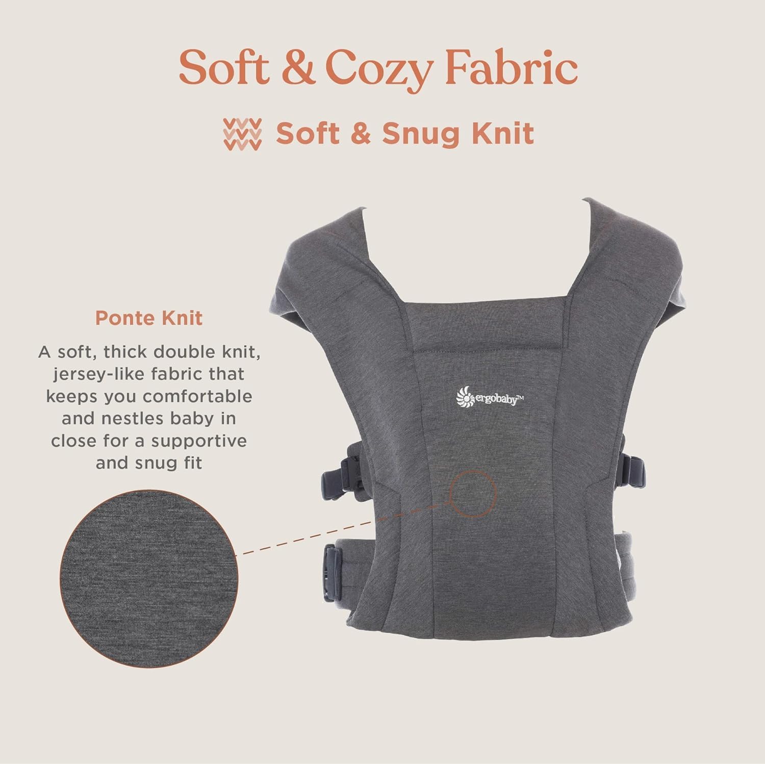 Foto 3 pulgar | Portabebés Ergobaby Embrace Cozy Para Recién Nacidos, Color Gris Suave - Venta Internacional.