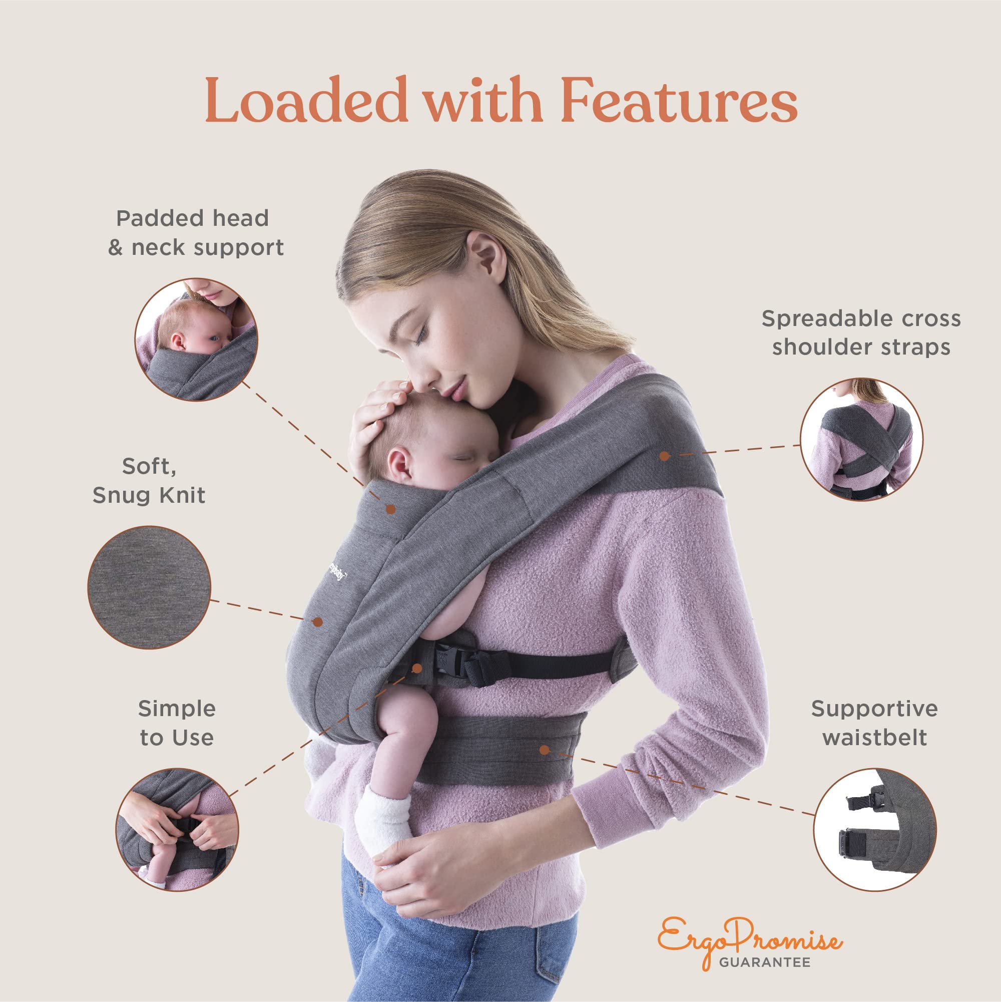 Foto 5 pulgar | Portabebés Ergobaby Embrace Cozy Newborn De 3,2 A 11,3 Kg - Venta Internacional.