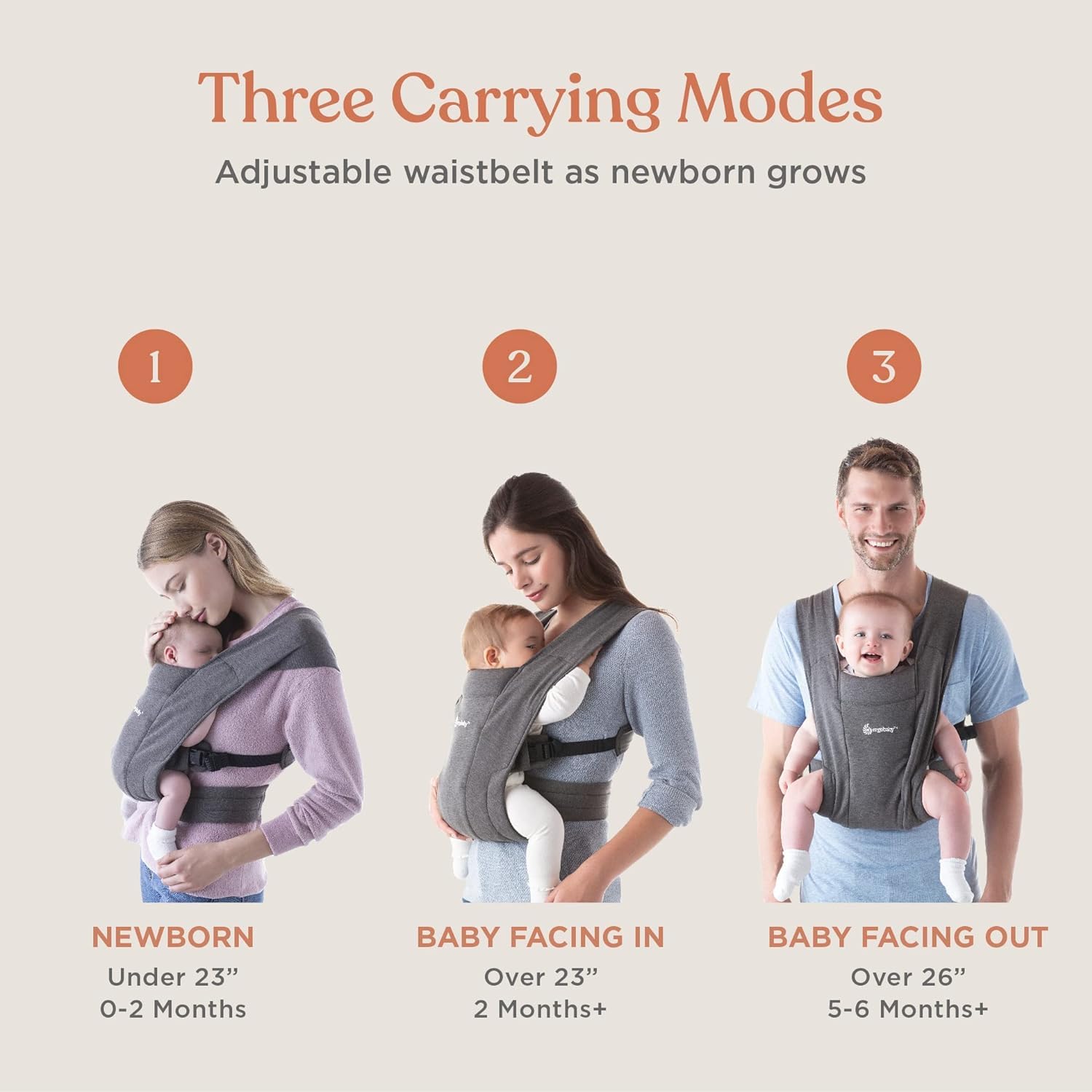 Foto 2 | Portabebés Wrap Ergobaby Embrace Cozy Para Recién Nacidos De Punto - Venta Internacional.