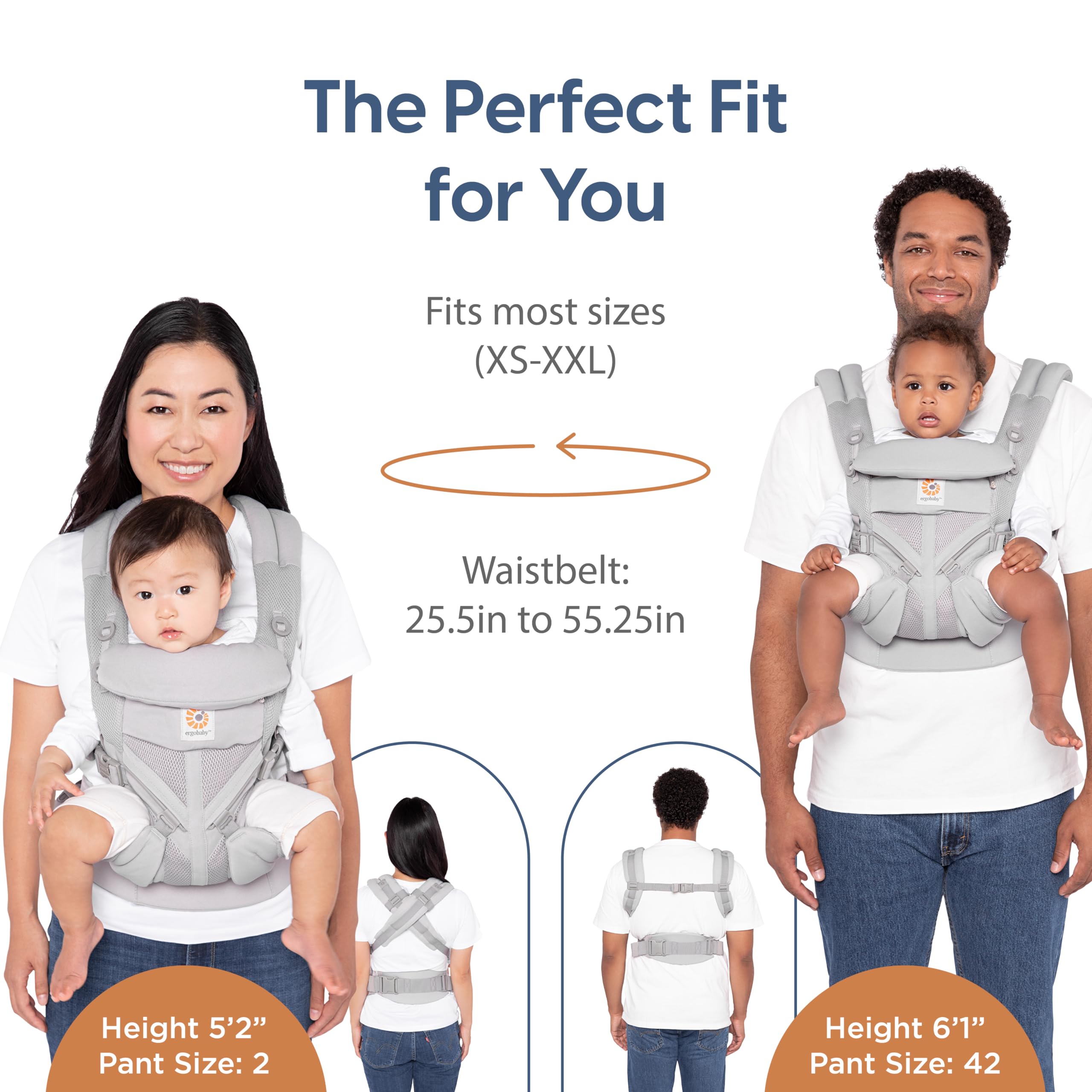Foto 5 pulgar | Canguro para Bebe Ergobaby Omni 360 All-position Pearl Grey - Venta Internacional
