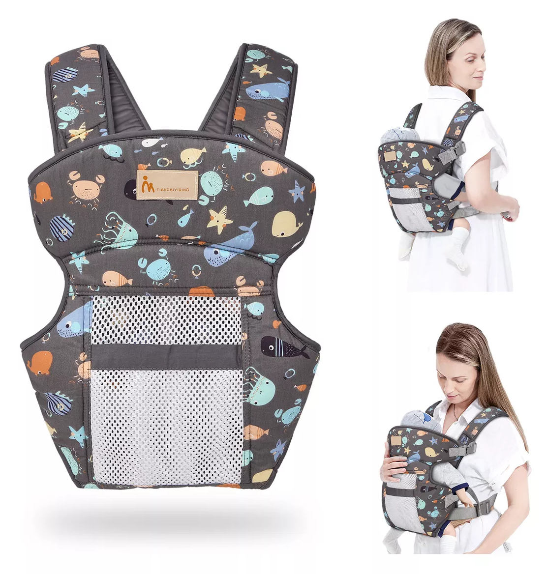 Foto 4 pulgar | Cangurera Para Bebes Mochila Ergonomica Multifuncional Color Gris