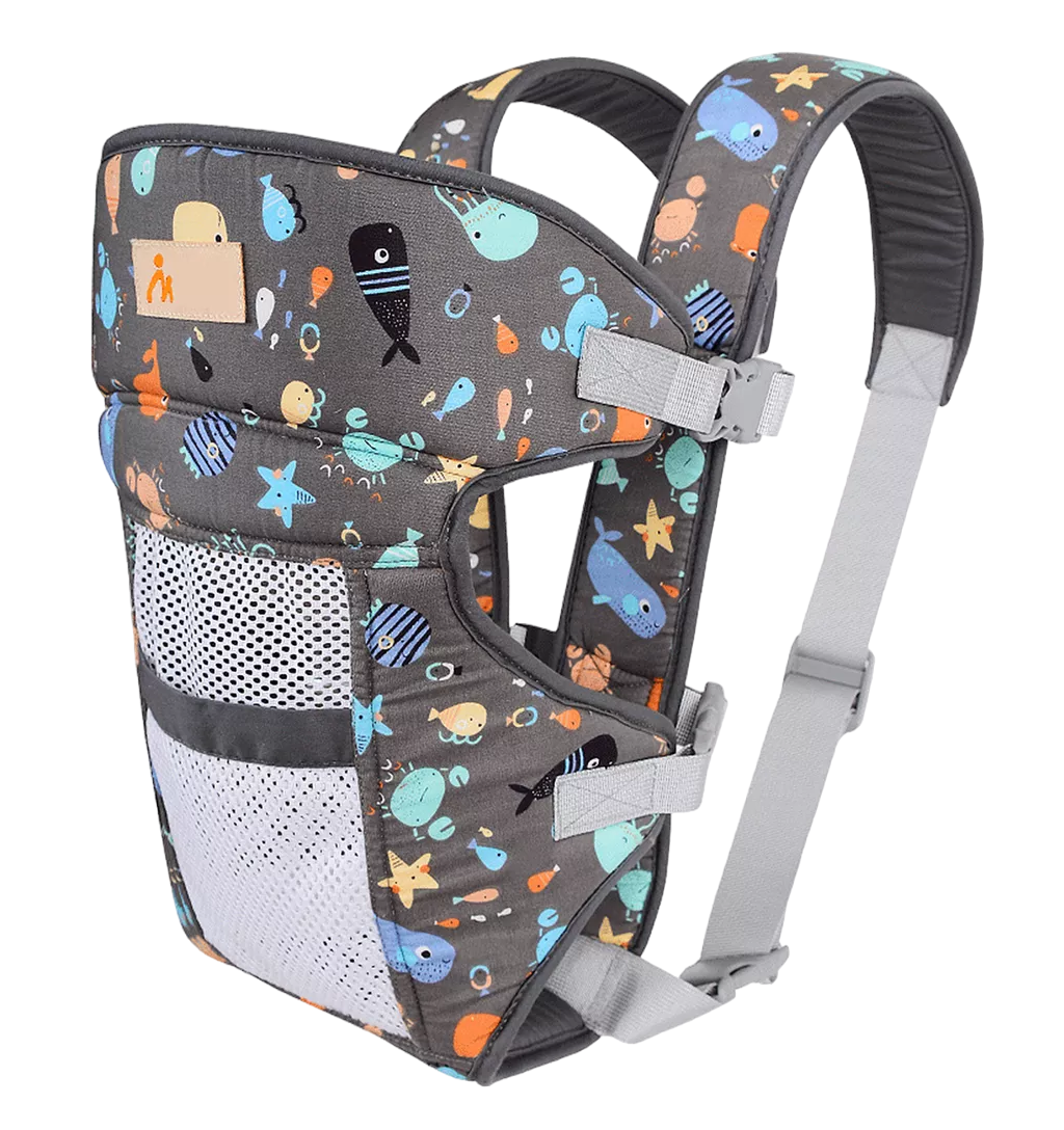 Cangurera Para Bebes Mochila Ergonomica Multifuncional Color Gris