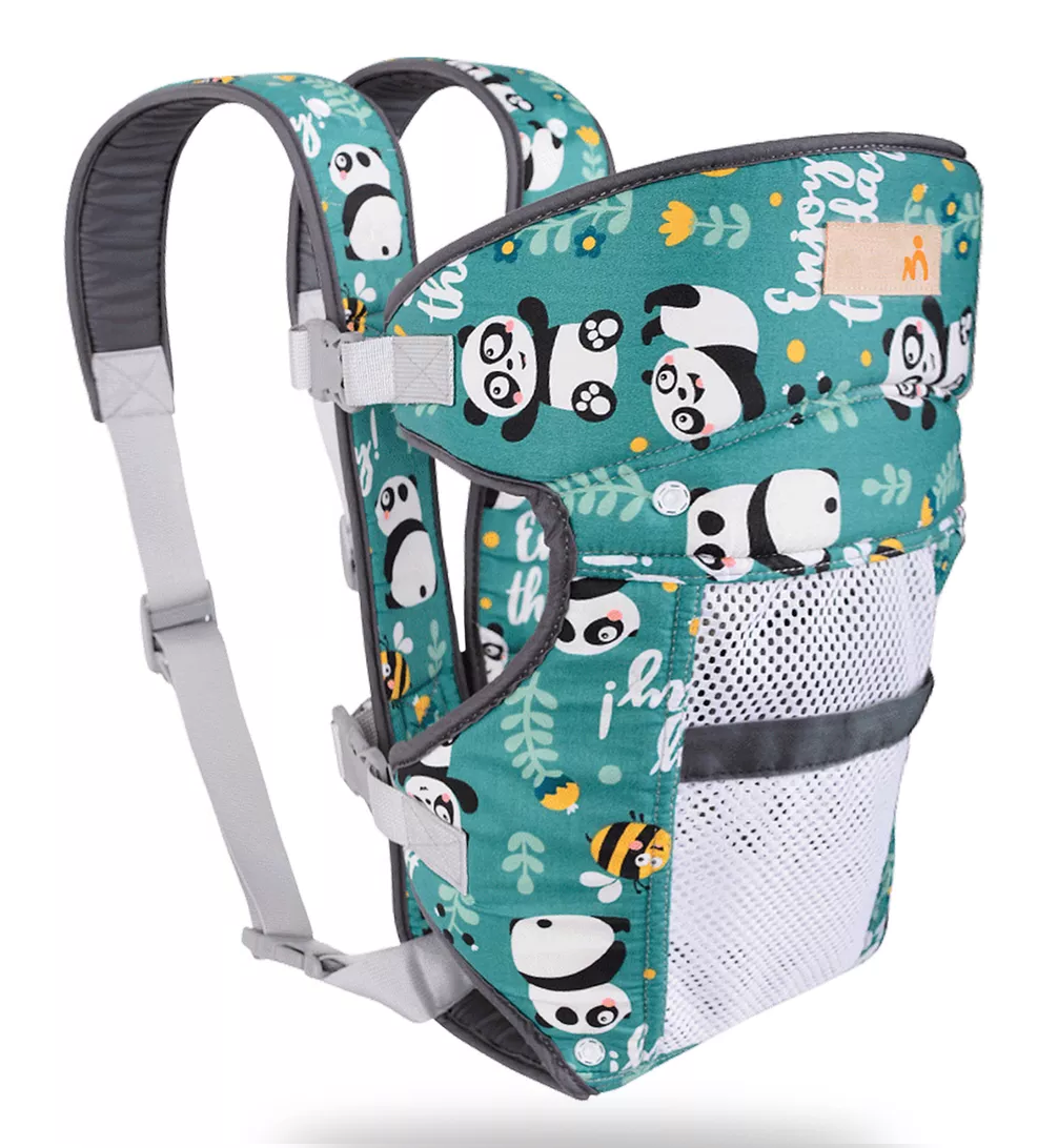 Foto 3 pulgar | Cangurera Para Bebe Mochila Ergonomica Multifuncional Verde Diseño De Pandas