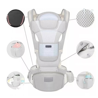 Foto 2 | Mochila Cangurera Portabebés Ergonómica Eo Safe Imports Esi-16421 Gris