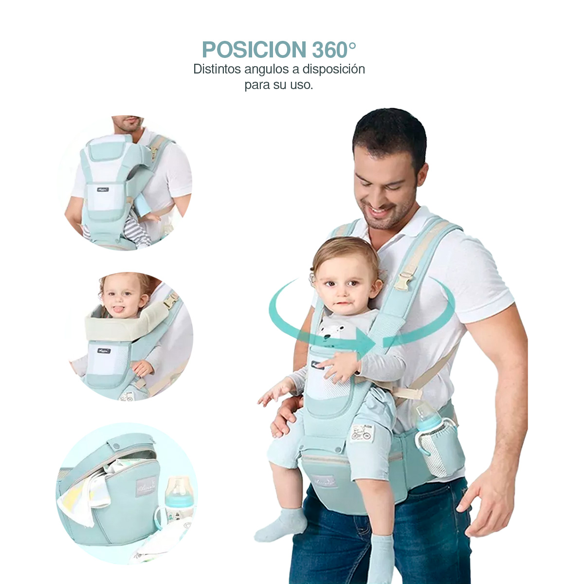 Foto 4 pulgar | Porta Bebe Canguro Aixintu Azul